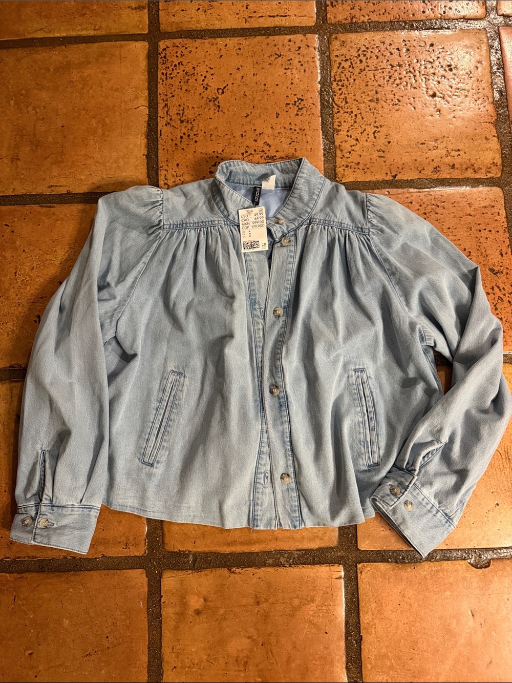 H&M Light Wash Denim Button-Up Jacket